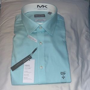 Brand New Michael Kors Airsoft Stretch Regular Fit Men’s Dress Button Up Shirt